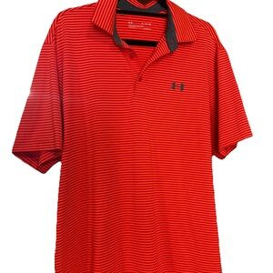 Under Armour Men's Red and Black Polo Shirt